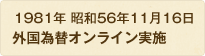 1981年 昭和56年11月16日 外国為替オンライン実施