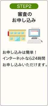 STEP2：審査 最短翌日に審査結果をご通知いたします。