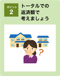 ポイント2：トータルでの返済額で考えましょう