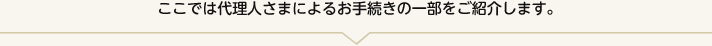 ここでは代理人さまによるお手続きの一部をご紹介します。